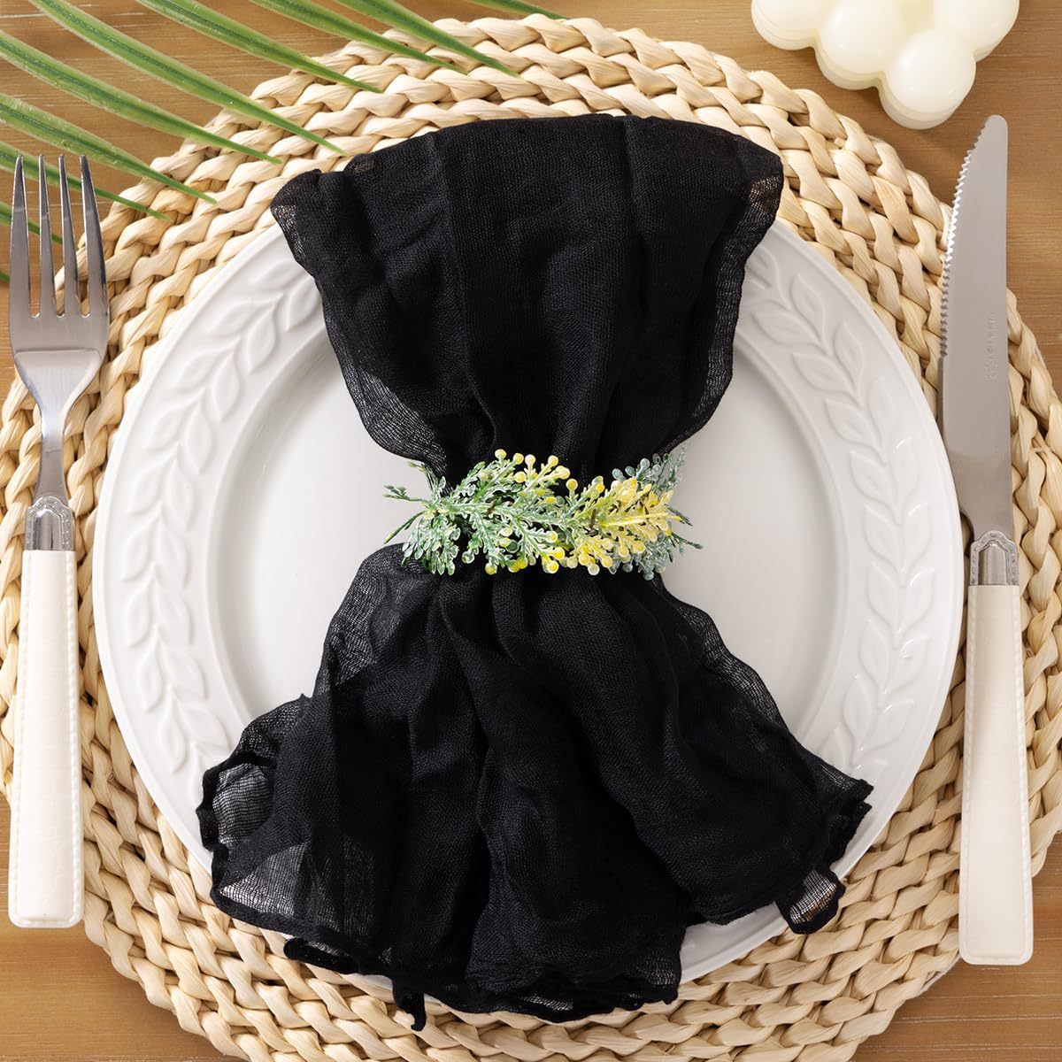 Transfronterizo Amazon crepe tela arrugada tela servilleta poliéster tela de gasa de Bali fiesta de boda tela de boca decoración pliegues