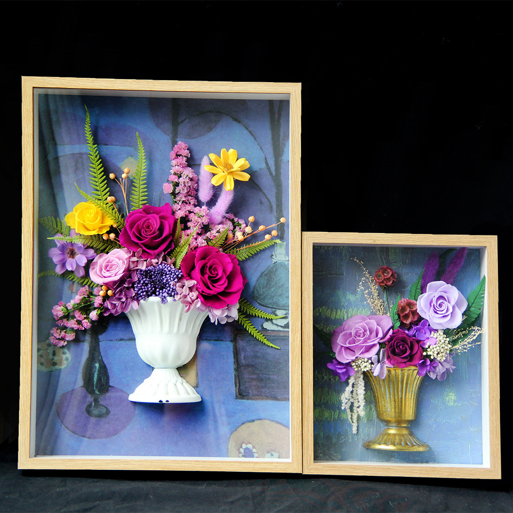 Flor de la inmortalidad marco de madera tiempo eterno soporte personalizado al por mayor transfronterizo Amazon día de San Valentín regalos de Navidad