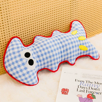 Cross-border dopamine fishbone plush pillow toy for children, long leg-hugging sleeping doll, gift for girls, wholesale (Oyuncaq yastıqlar) - blue-60cm02kg