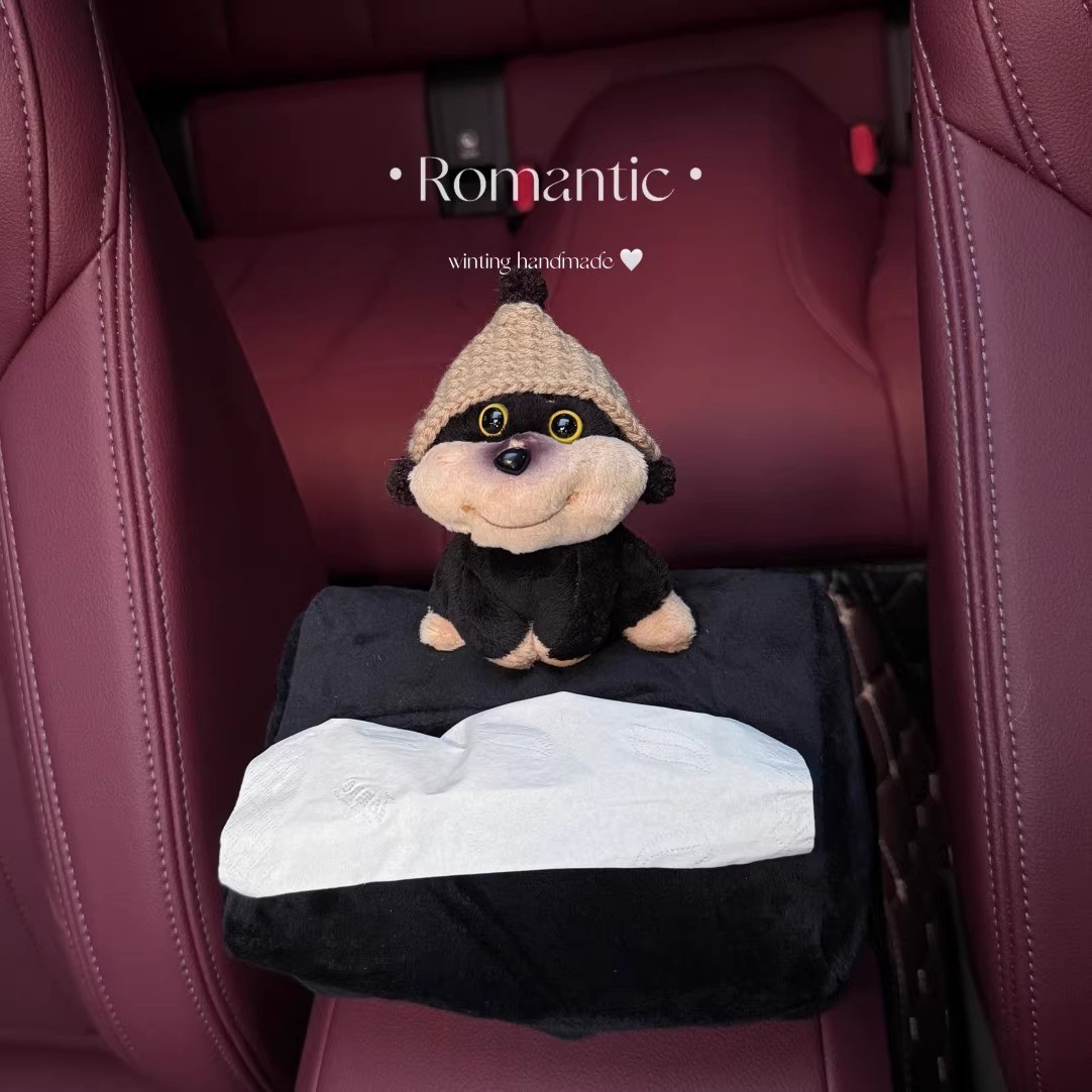 Bee Puppy Creative Car Tissue Box Cute Car Seat Hanging Bag Decoration Girl's Ornaments 2025 New