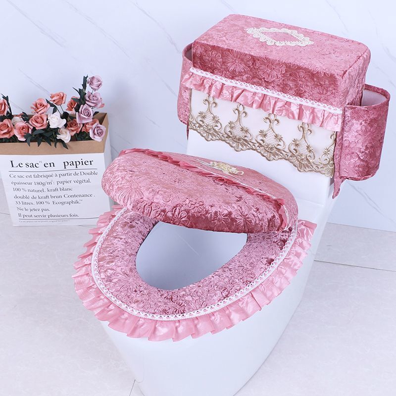 トイレカバー 3点セット 収納式トイレマット オールシーズン万能 ジッパーとベルクロの兼用トイレマット|undefined
