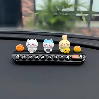 Phone Plate, Cute Interior Accessories Nömrəli dayanma kartı - cute-series-b-black-base