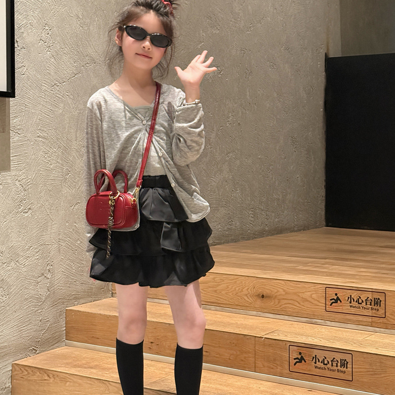 Bolso de hombro para niños y niñas con letras de estilo occidental, colgante de llave pequeña de moda, bolso de mensajero para bebé, nuevo mini bolso para niños