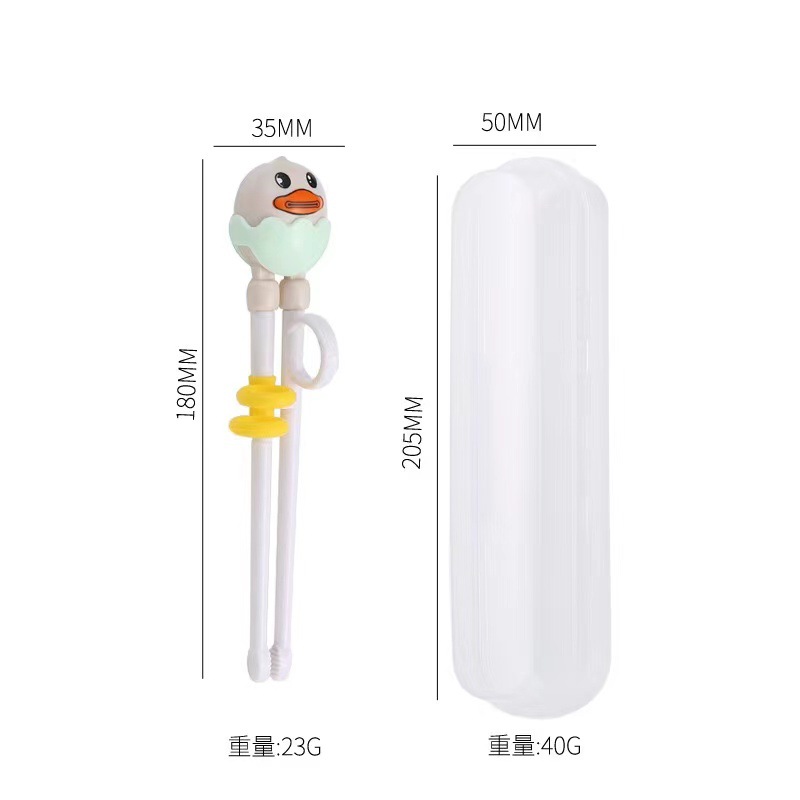 Nuevo 304 de acero inoxidable de dibujos animados para niños palillos de entrenamiento bebé lindo suplemento alimenticio cuchara tenedor portátil traje de tres piezas