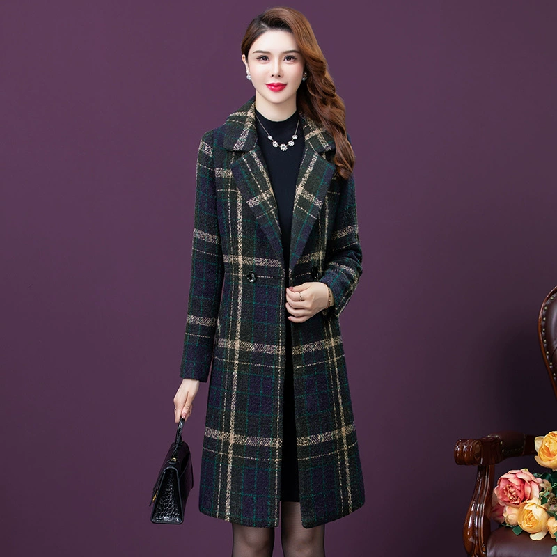 Winter woolen coat, fashionable long suit, jacket, 2023 collection, mid-length