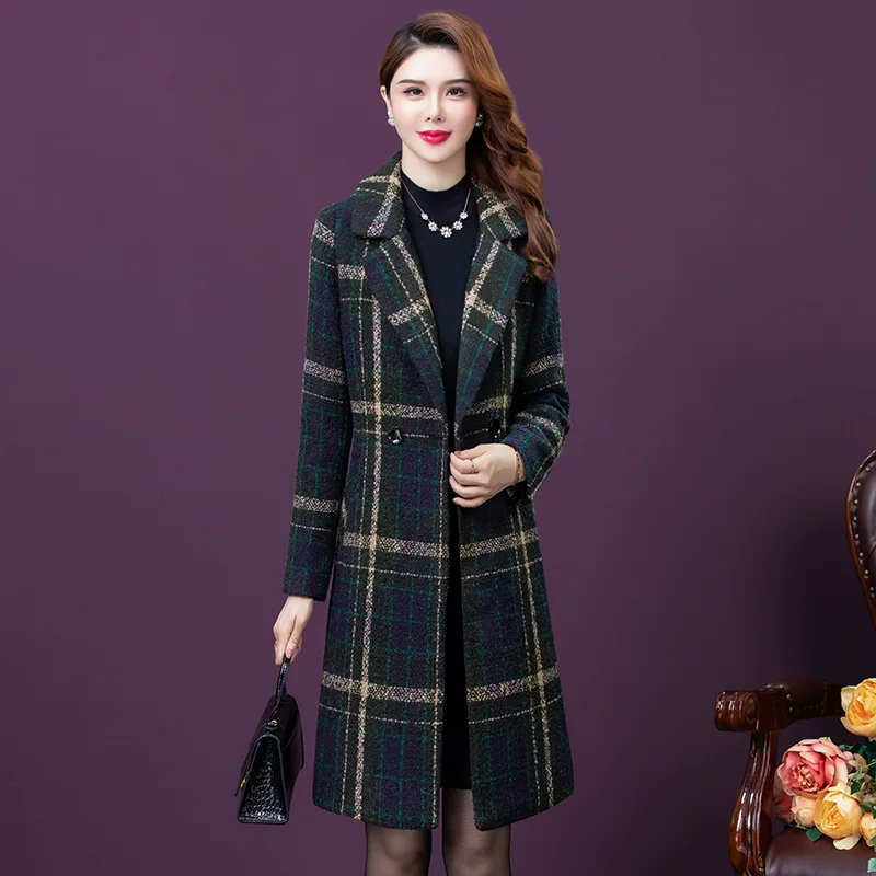 Winter woolen coat, fashionable long suit, jacket, 2023 collection, mid-length