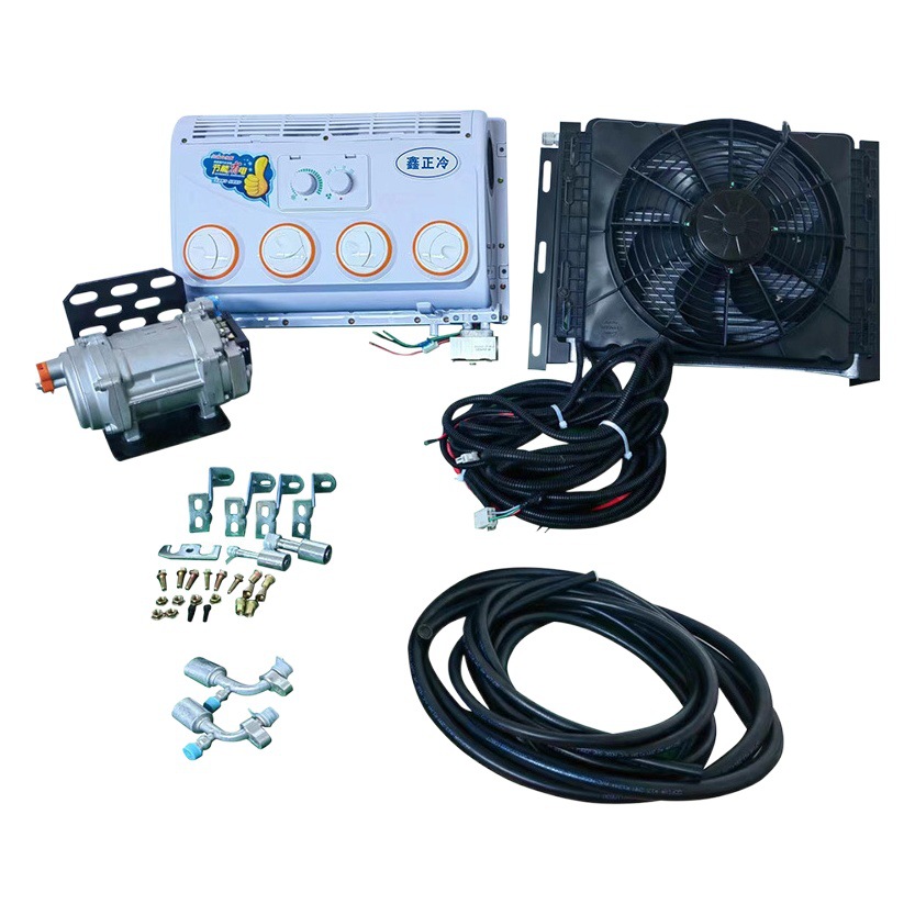 12V 24V coche eléctrico aire acondicionado (salida de aire con 435 colgando) adecuado para camiones pesados ingeniería vehículo cosechadora