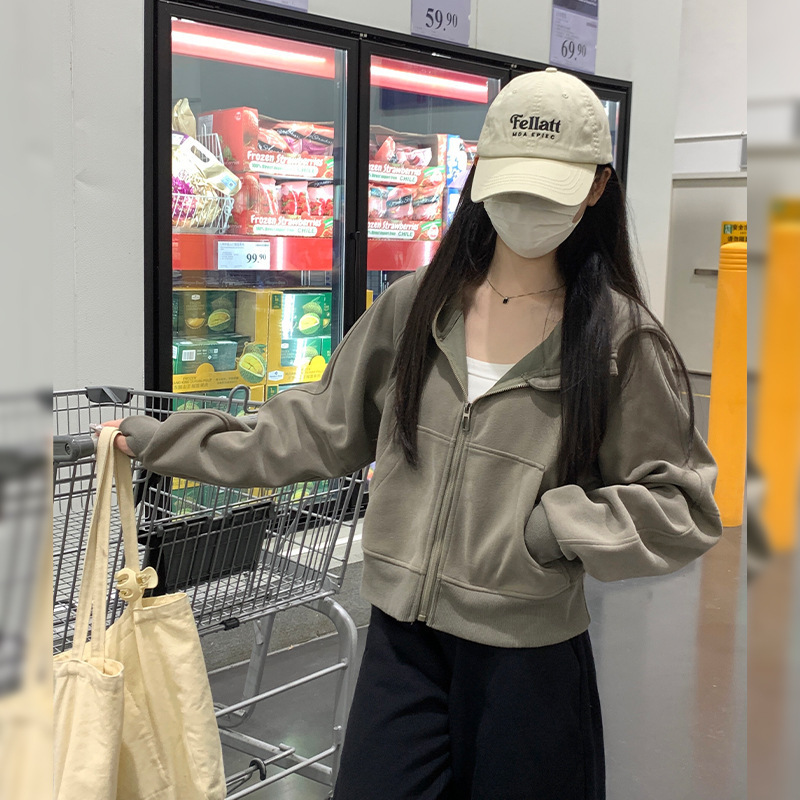连帽卫衣外套女2025新款春秋款宽松休闲百搭薄款开衫拉链运动上衣|undefined