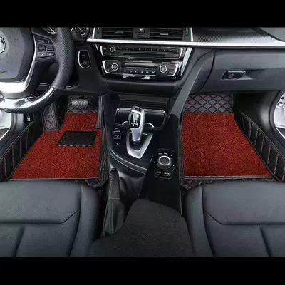Ayaqaltılar (Kovriklər) | Surrounded CAr FLoor MAts - audi-exclusive-remark-model-year-double-layer-black-and-red-driver-black-wear-resistant-carpet-silk