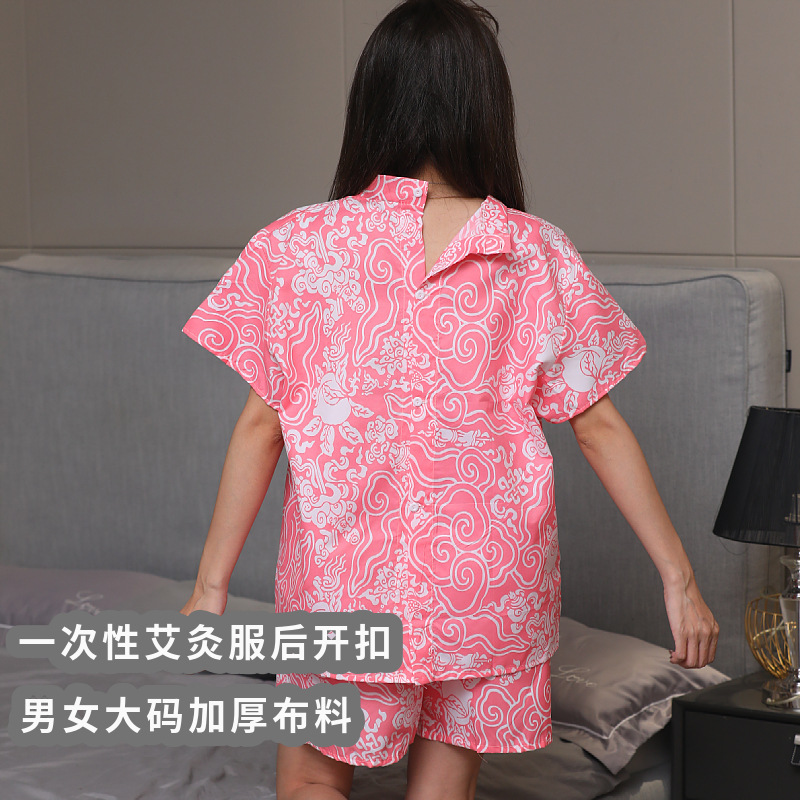 Disposable moxibustion clothing back open button cardigan back open cupping health massage sauna sweat steaming factory customization