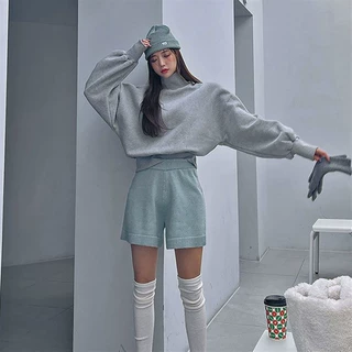 加绒2026春秋韩版新款简约时尚宽松上衣高领ins简约休闲卫衣女