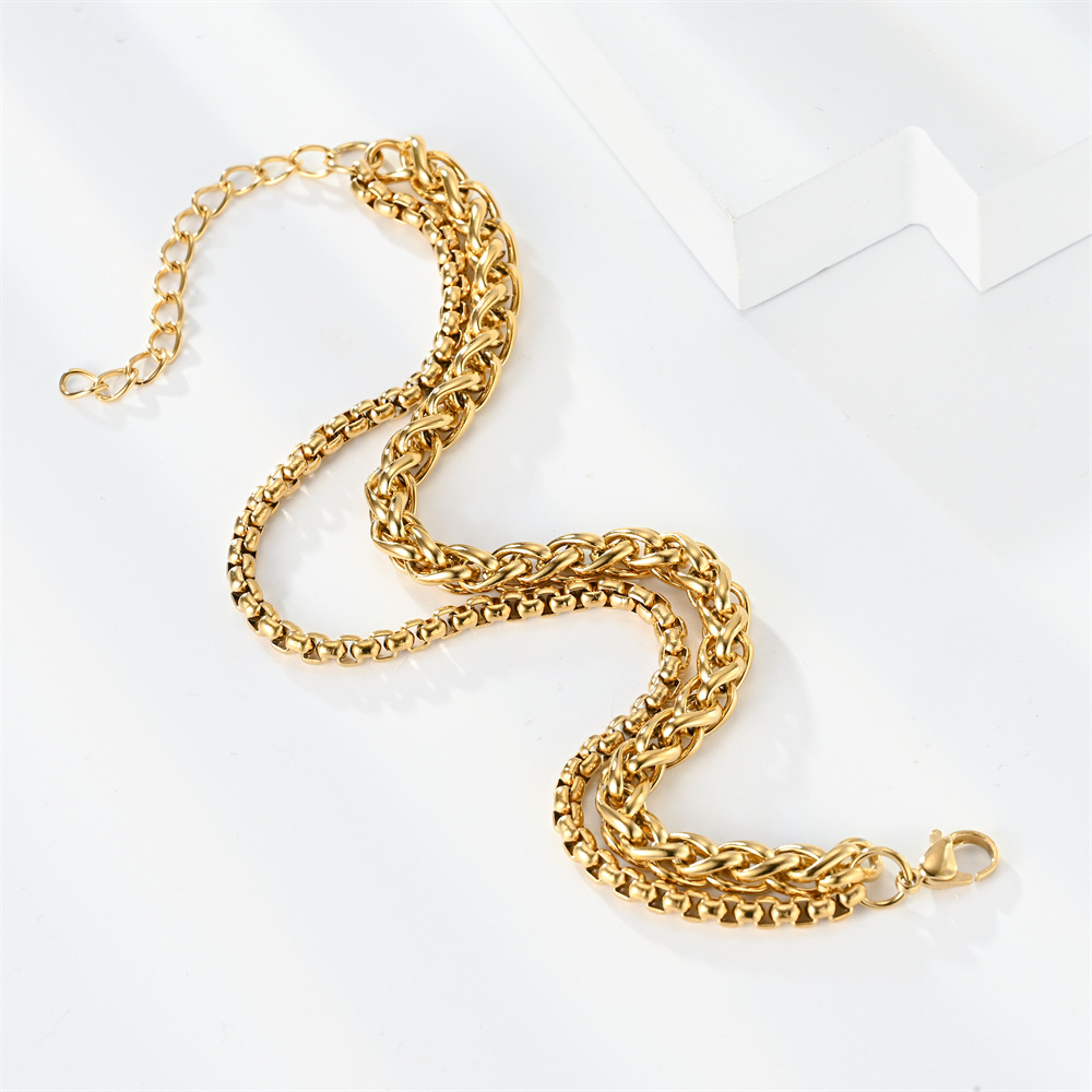 23g Weight Bracelets Classification 1 Piece Quantity Street Occasion Stainless Steel Material Geometric Pattern Unisex Gender Plating Design Hip-Hop Style Hip-hop Geometric Stainless Steel Plating Bracelets 7