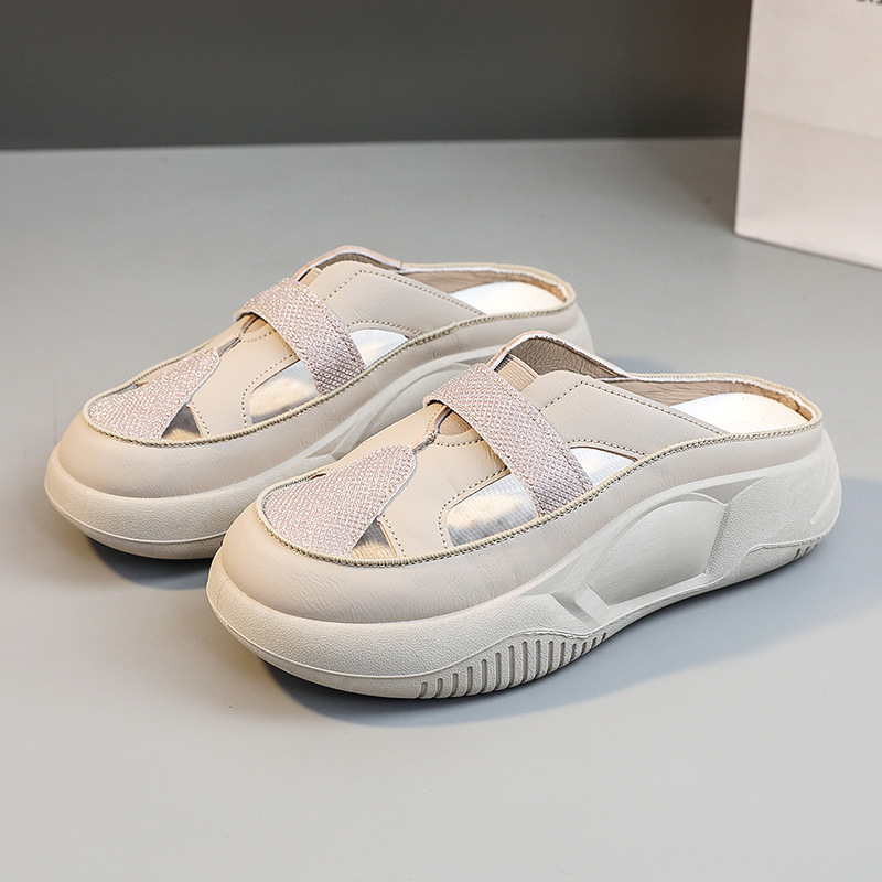 Sandales d'été tendance pour femmes K8629, mi-mollet ajourées, respirantes, à semelle épaisse et rehaussante, polyvalentes et simples._voghion.com