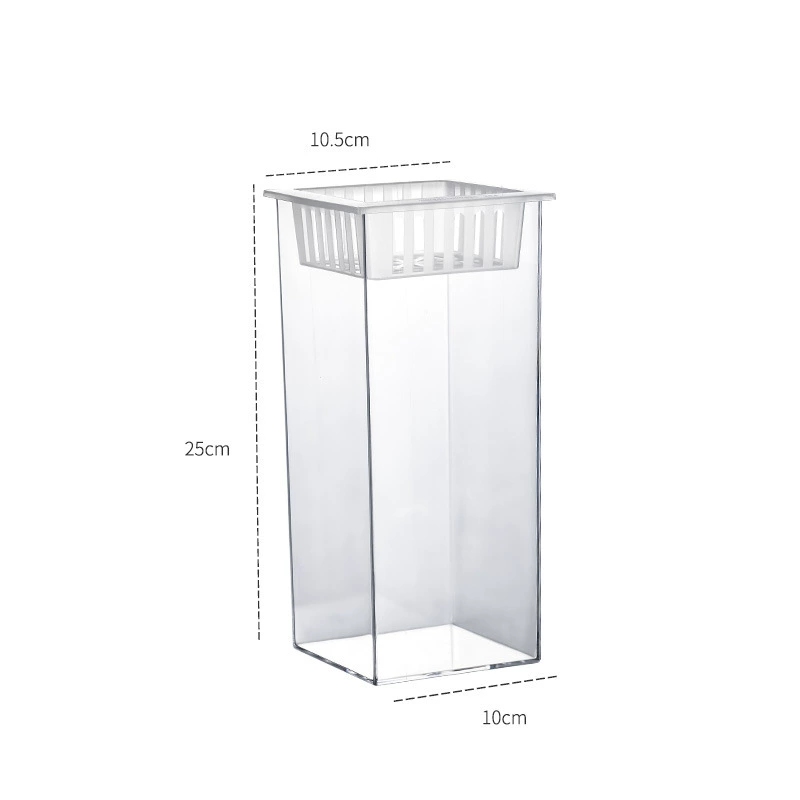 Transparent square rich bamboo hydroponic flower vase ornaments fish tank container goldfish green plant ornamental micro landscape ecological tank
