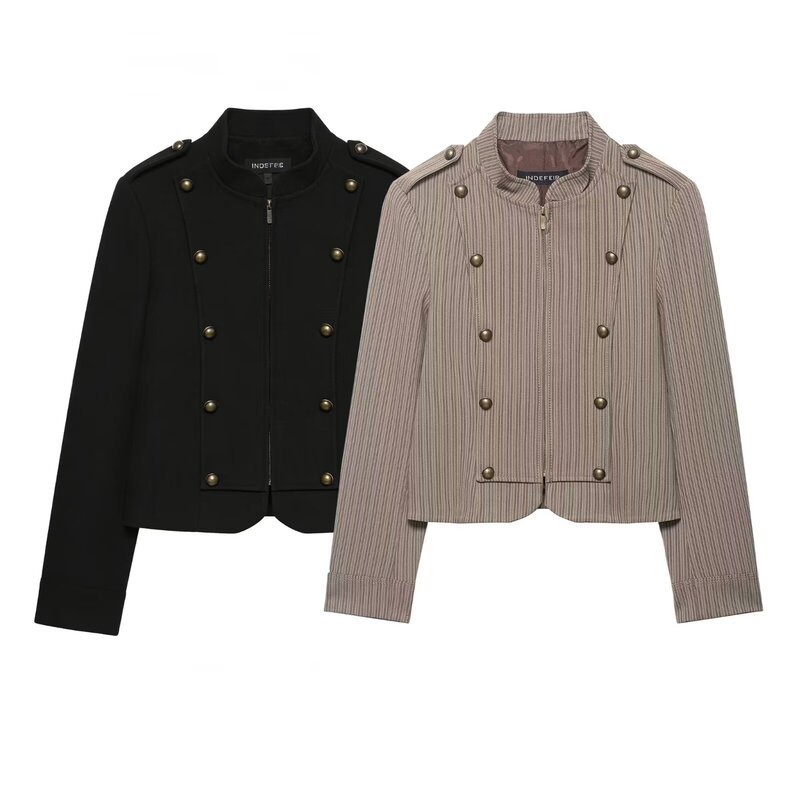 Pb&Za Women's Clothing 2026 Spring New Style European and American Fashion Commuter Striped Slim-Fit Blazer 2010875 Pb&Za Women's Clothing 2026 Spring New Style European and American Fashion Commuter Striped Slim-Fit Blazer 2010875