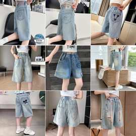 女童牛仔短裤2025洋气新款时髦中大童薄款夏装儿童夏季五分短裤子