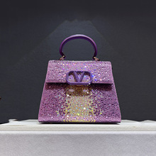 女士包包重工烫钻水桶包高档大气手提包女包单肩斜挎包复古贵妇包