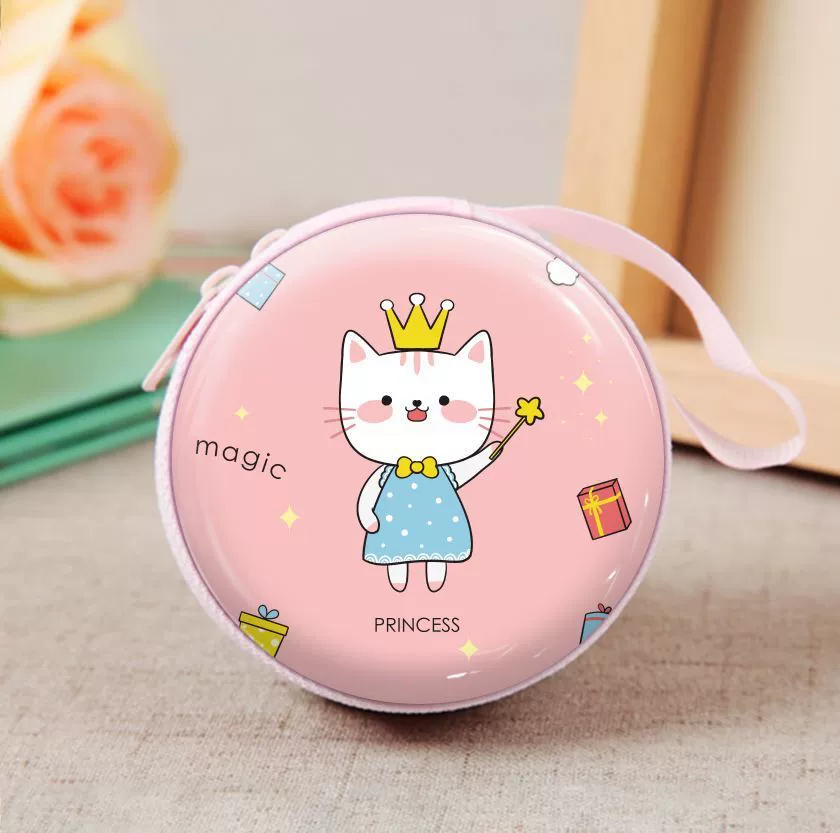 Кошелёк‑монетница жесть 7,5×7,5×3,5 см, на молнии для наушников и кабелей, мультяшный брелок