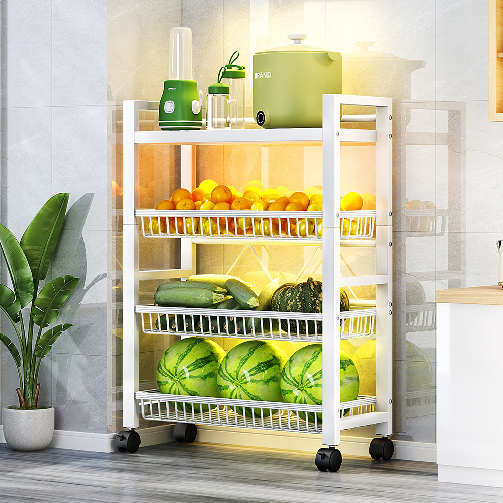 Multi-funcional multi-capa de almacenamiento en rack cocina piso balcón sala de estar organizador de almacenamiento móvil estante de la capa