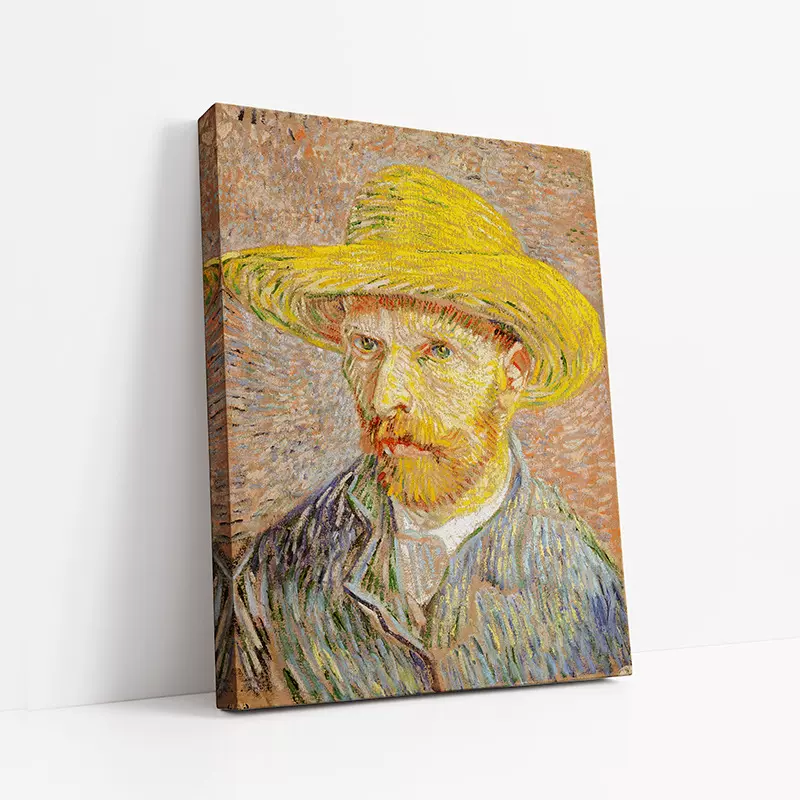 梵高自画像高清喷绘油画肖像无框帆布画民宿公寓挂画客厅装饰画