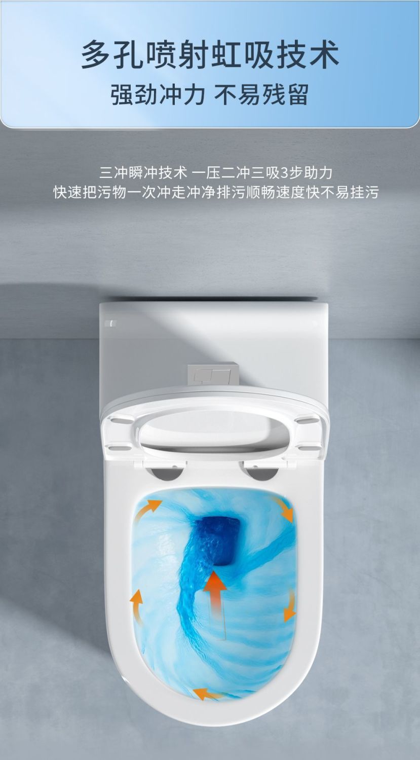 Antibacterial powerful flush toilet, direct flush toilet, bathroom water pumping, small apartment flush toilet, household sitting toilet, free shipping one piece Item Picture