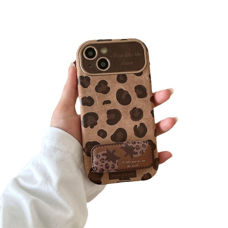 Otoño e invierno Maillard Leopard Estampado para iPhone15/16promax funda para teléfono móvil creativo Apple 14pro girl 13