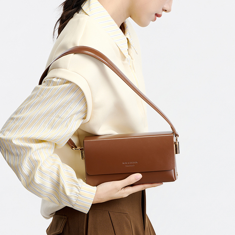 Chain Underarm Bag Genuine Leather Women's Shoulder Bag Commuter Luxury Fashion Simple New Small Square Crossbody Bag