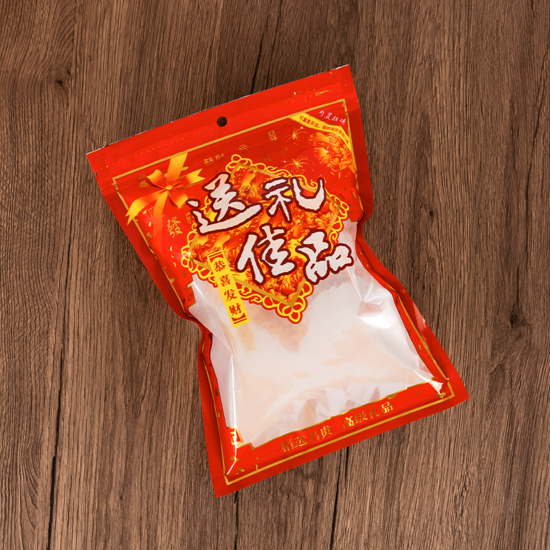 Regalos rojos clásicos de Año Nuevo dulces de productos secos bolsas de embalaje de plástico auto-sellado bolsas de sellado