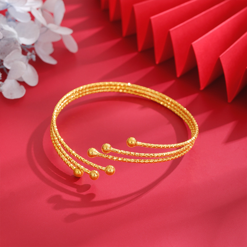 Arena abierta pulsera de oro mujer estrellado multi-anillo pulsera ajustable joyería simple estilo de moda al por mayor suministro directo de fábrica