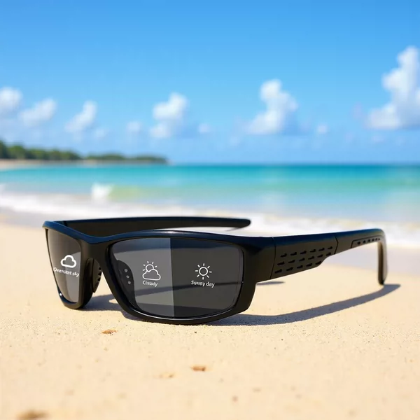Outdoor New Cross-Border Men's and Women's Fashion Square Frame Polarized Sunglasses Sports Sunglasses Driving and Riding Color-Changing Night Vision Goggles
