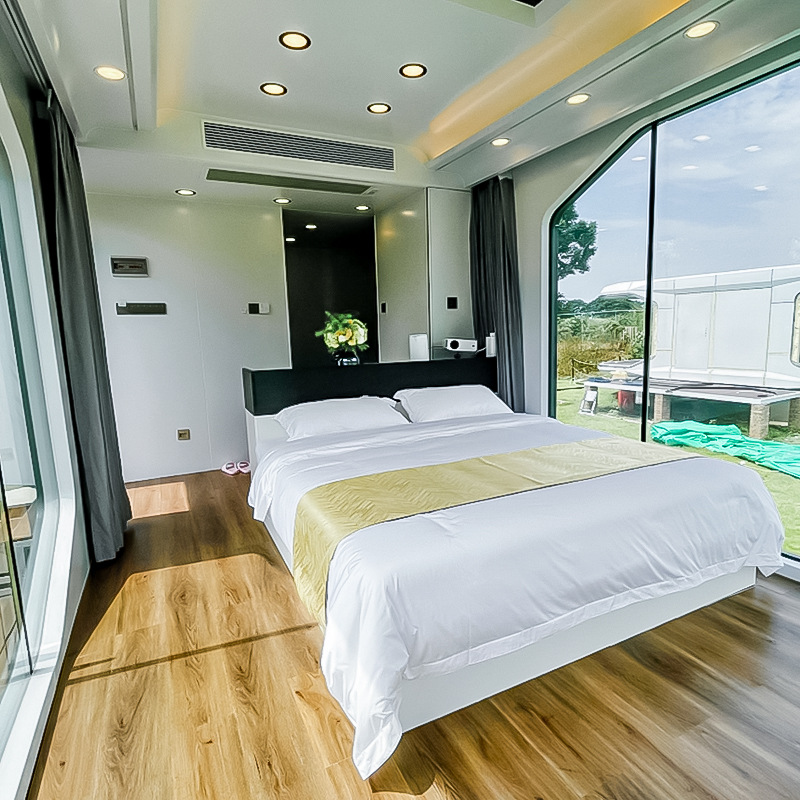 Rongjie Villa casa integrada aleación de aluminio solárium sombreado Apple cápsula B & B cápsula espacial fabricante de habitaciones móviles