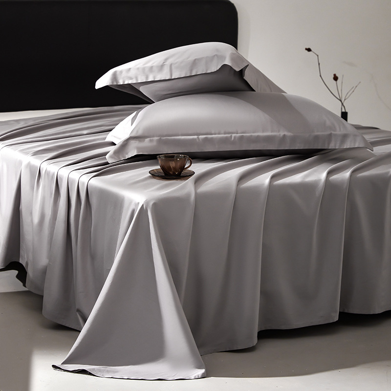 2024 lujo ligero 100 sábanas de algodón largo de algodón satin hotel hogar puede dormir desnudo sábanas de color sólido sábanas de Monet