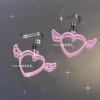 Loli Flame Millennium y2k hot girl 90s metal love wings earrings earrings