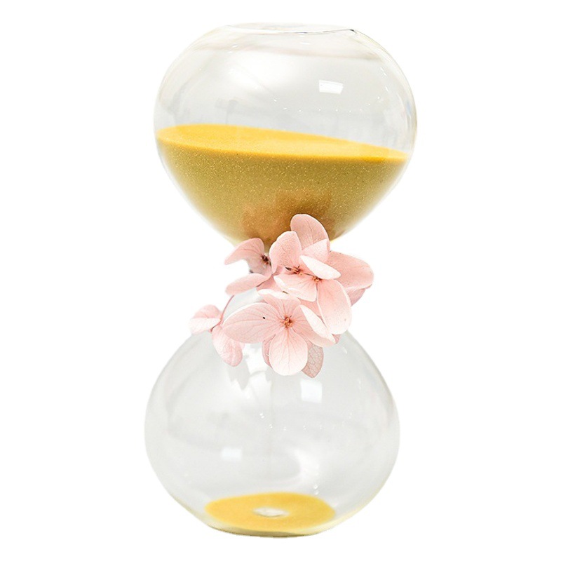Nordic hogar vidrieras reloj de arena temporizador 15 30 minutos decoración creativa flor seca Fábrica al por mayor image 1