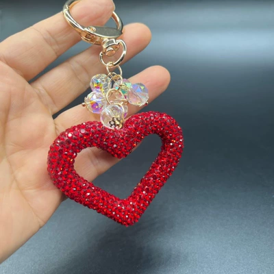 Cross-Border Amazon Clay Diamond, Car hanging - crystal-love-red