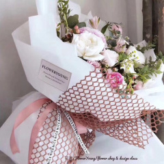 Mesh Lattice Hole Round Center Mesh Korean Style Creative Bouquet Packaging Rose Fresh Flower Packaging Material Flower Mesh