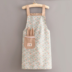 Wholesale Princess Canvas Long-Sleeve Cover-up Kitchen Home Use Printed Hot Pot Restaurant Milk Tea Cover-up Dining Workwear Apron