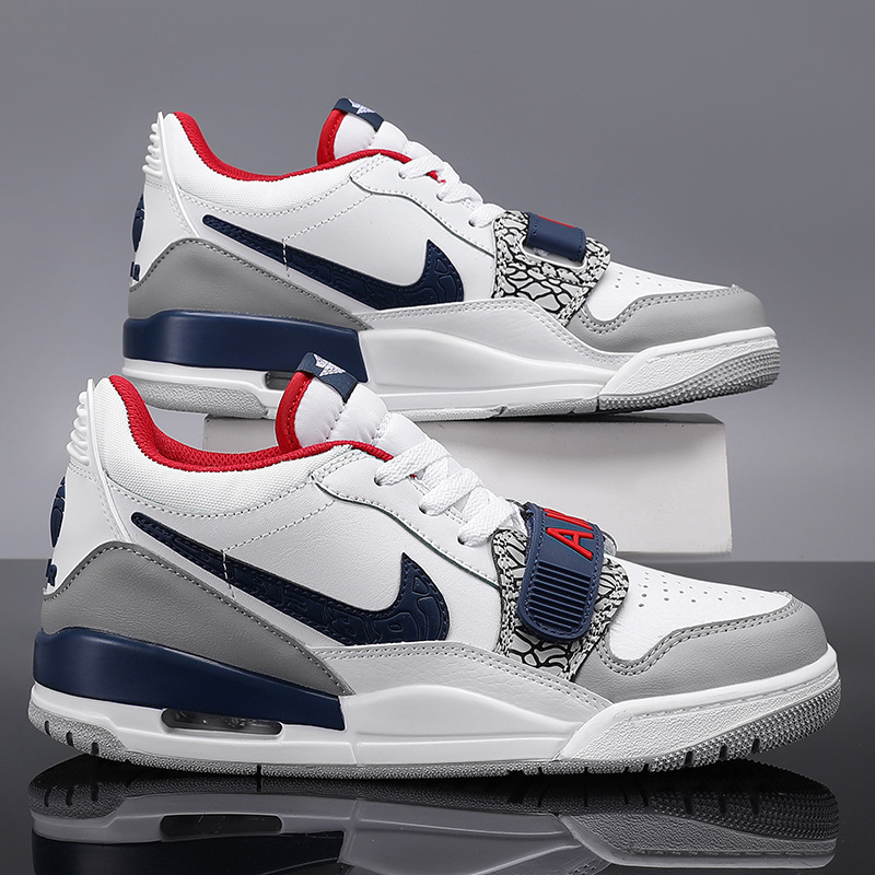 [Putian Factory] Aj312 Easter Basketball Shoes Men's Practical Low-Top White and Blue High-Top Sports Shoes for Middle School Students