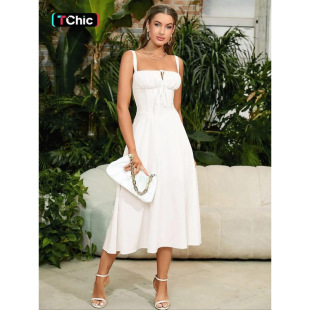 N 99719 Fish bone drawstring slip dress �~�ǳ��K�����B��ȹ