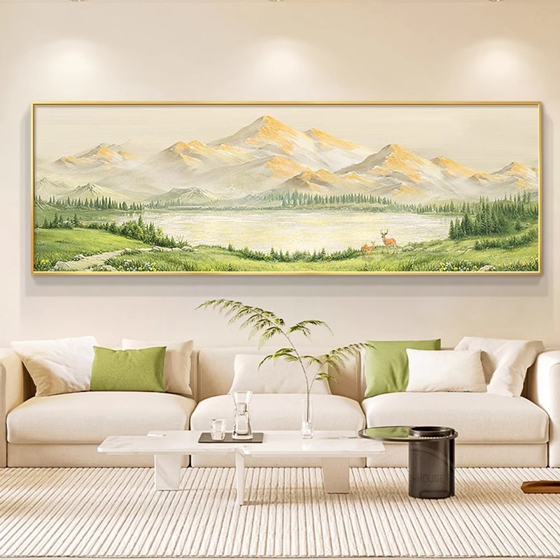 日照金山客厅装饰画山水风景画西墙沙发背景墙挂画2025新款壁画|undefined