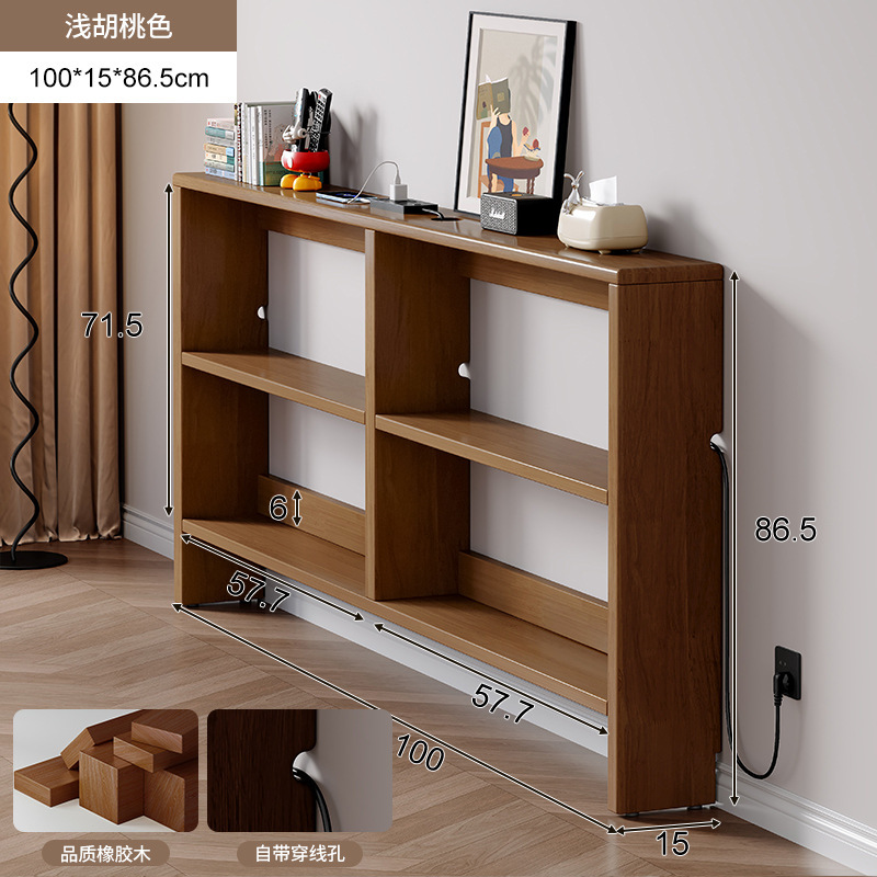 Estante de cola de cama de madera maciza El borde de la cama del dormitorio es extremadamente estrecho y el gabinete de almacenamiento de huecos está contra la pared. Mesa estrecha pequeña y estrecha