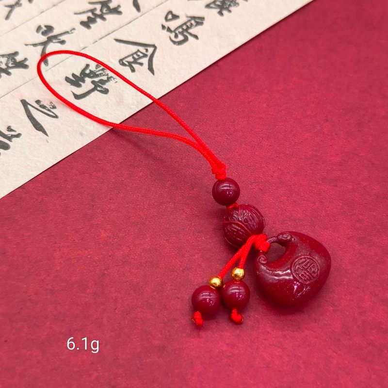 高含量朱砂紫金砂平安扣福袋招财猫莲花佛公手机链钥匙扣批发|undefined