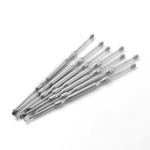 Wholesale Stainless Steel Ear Pick Double-Headed Spiral Ear Pick Ear Cleaner Ear Picking Tool 6-piece Set