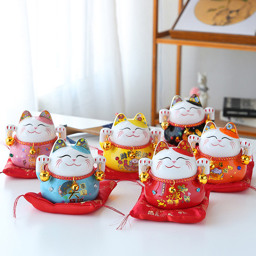 Small lucky cat figurine store opening gift activity gift ceramic money bank decoration souvenir gift manufacturer