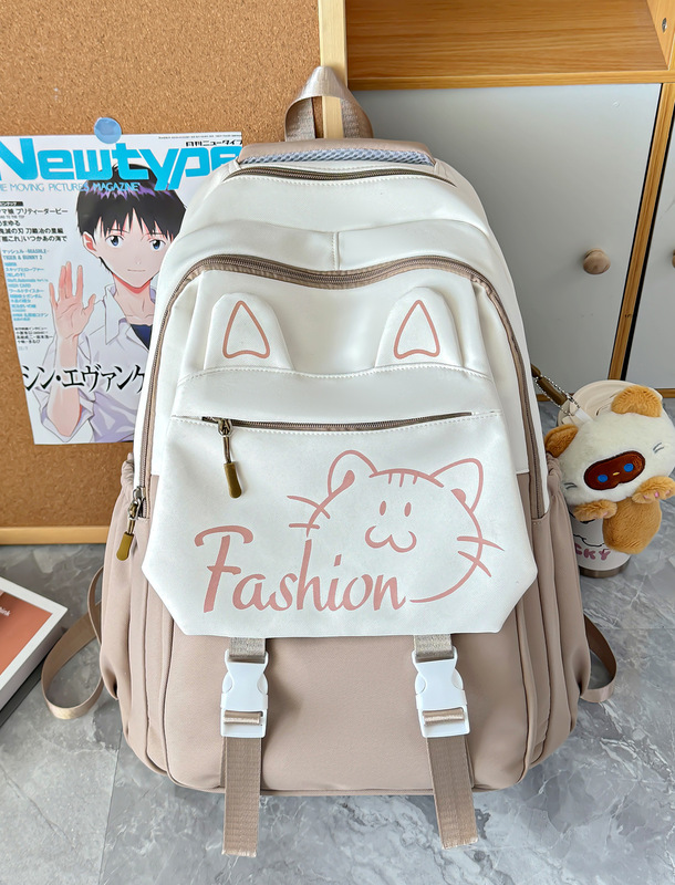 小学生、中学生向けの見栄えの良いランドセル、負担を軽減する大容量リュック、漫画のかわいい猫、女性向けのカジュアルリュック|undefined