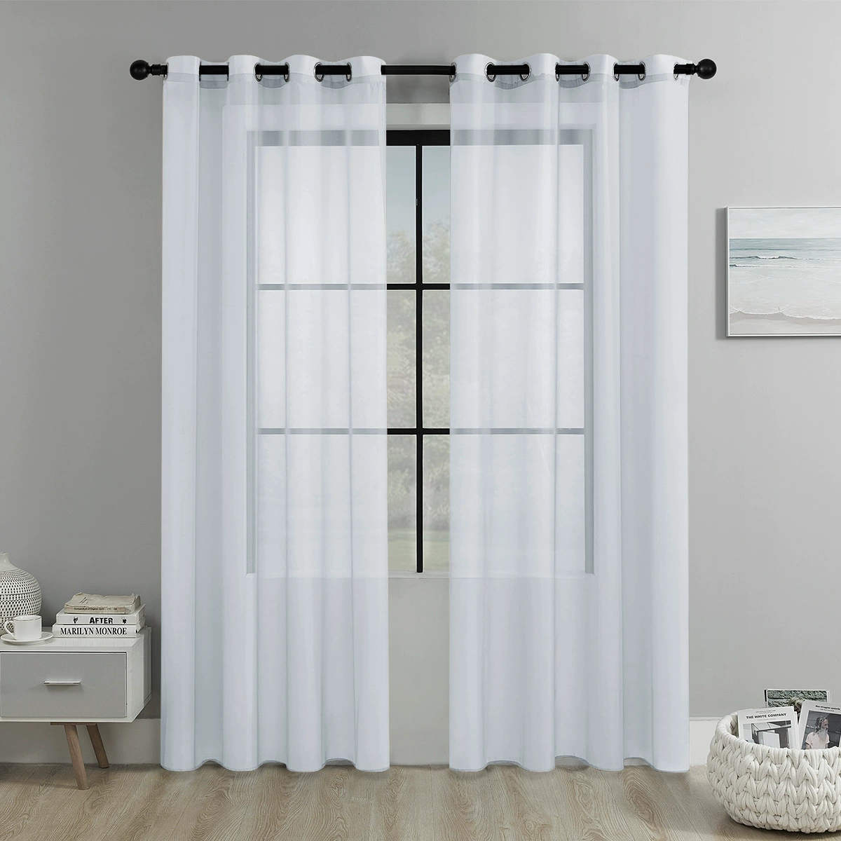 Трансграничный сплошной цвет перфорации Tylon полузатемняющие шторы окна гостиная эркер балкон декоративные оконные экраны SHEIN