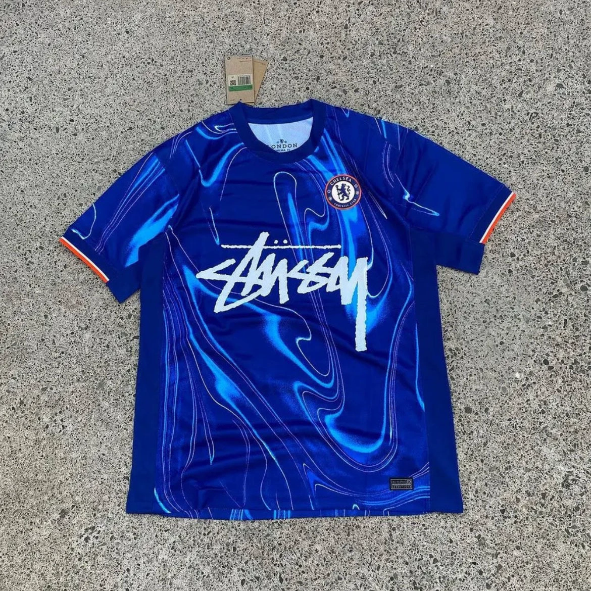 Футболка Stussy Stussy с подписью, Аргентина, Интер, Бразилия, Италия, Фламенго, короткие рукава