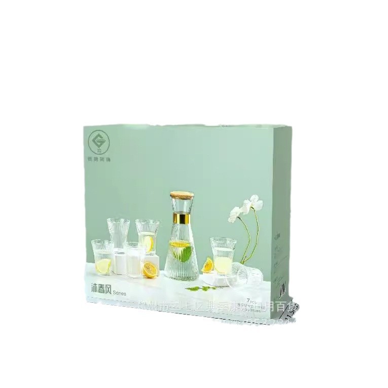 Juego de tazas y jarra de vidrio sodio-cálcico "Brisa de Primavera" de Deloitte, regalo promocional o corporativo, venta al por mayor