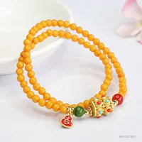 Xinyu натуральный пчелиный воск двухкружковый браслет куриное масло желтого янтарного шампурного ювелирного изделия оптовая продажа волос HP4101303