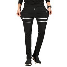 Pantalones de seda fina de verano hielo de los hombres de la cremallera suelta recta delgada pantalones casuales pantalones elásticos de los deportes de los hombres al por mayor